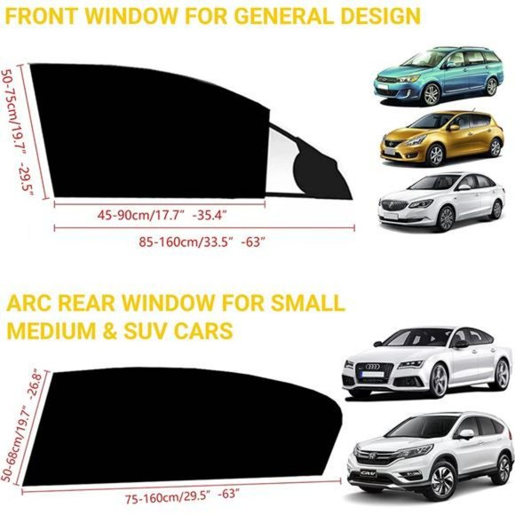 Car Window Shades, Car Window Shade, Car Window Screens, Car Sun Shade (2 Pack) - Picture 2 of 6